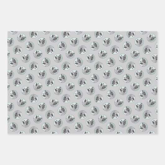 Norwegische Elkhound und Dorfmalerei Geschenkpapier Set (Vorderseite 3)