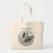 Norwegische Elkhound und Dorfmalerei Jumbo Stoffbeutel (Vorne)