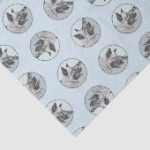 Norwegische Elkhound und Dorfmalerei Seidenpapier (Ausschnitt)