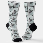 Norwegische Elkhound und Dorfmalerei Socken (Gewinkelt)