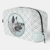 Norwegische Elkhound und Dorfmalerei Waschbeutel (Rechte Ecke)