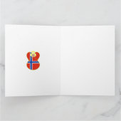 Norwegische Engel-Weihnachtsfahne Personalisiert Karte (Innenseite)