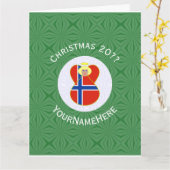 Norwegische Engel-Weihnachtsfahne Personalisiert Karte (Gelbe Blume)