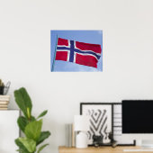 Norwegische Fahnen für Hochwasser) Poster (Heimbüro)