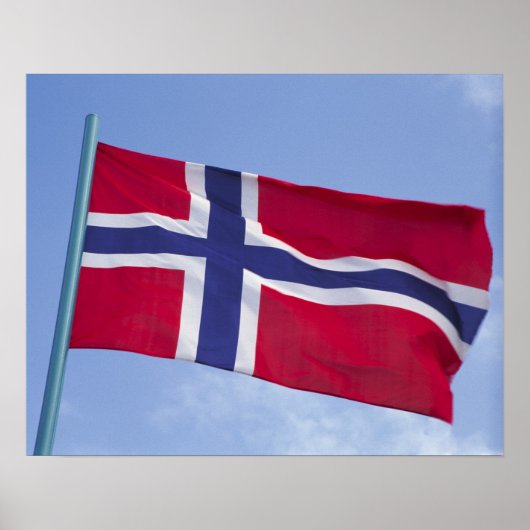 Norwegische Fahnen für Hochwasser) Poster (Vorne)