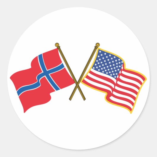 Norwegische Fahnen Runder Aufkleber (Vorderseite)