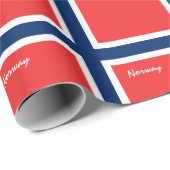 Norwegische Fahnen- und Norwegen-Geschenke/Sportfa Geschenkpapier (Rolleneckpunkt)