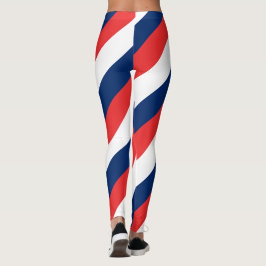 Norwegische Farben für die Flagge - Diagonal gestr Leggings (Rückseite)