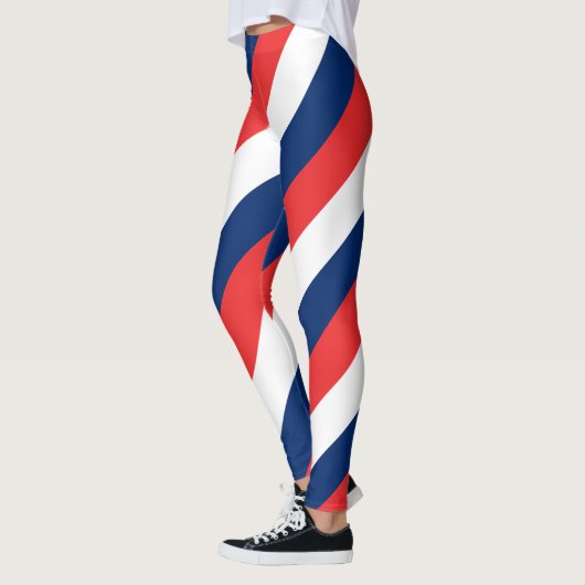 Norwegische Farben für die Flagge - Diagonal gestr Leggings (Links)