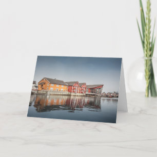 Norwegische farbenfrohe Häuser Karte