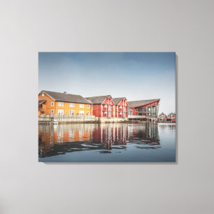 Norwegische Farbhäuser Leinwanddruck