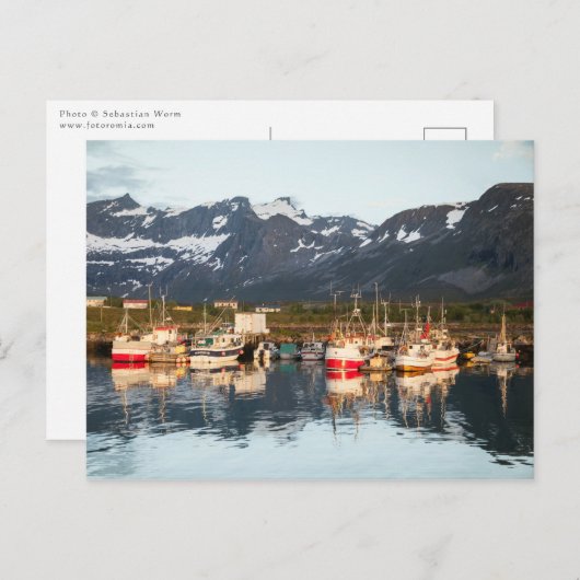 Norwegische Fischerboote Postkarte (Vorne/Hinten)