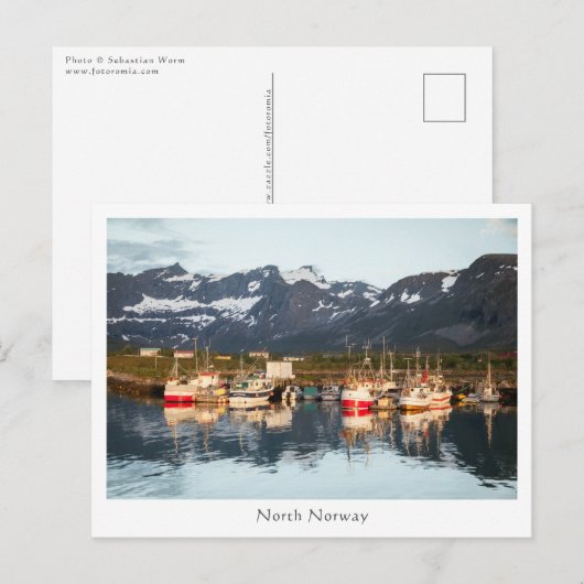 Norwegische Fischerboote Postkarte (Vorne/Hinten)