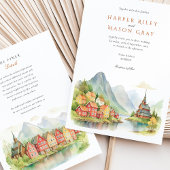 Norwegische Fjord-Hochzeit Einladung