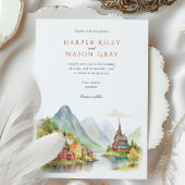 Norwegische Fjord-Hochzeit Einladung