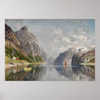 Norwegische Fjord-Landschaft Poster