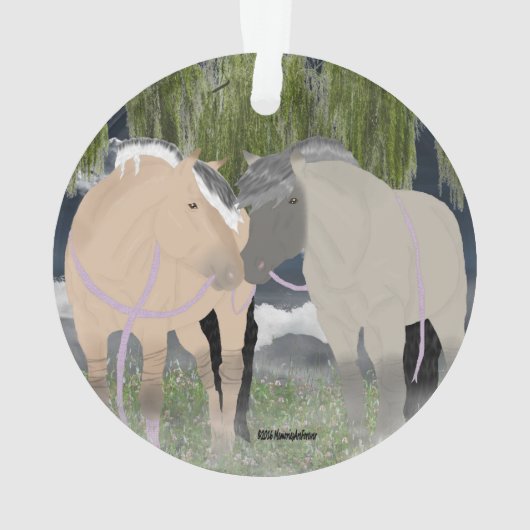 Norwegische Fjord-Pferde Ornament (Rückseite)