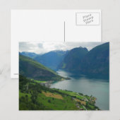 Norwegische Fjord Postkarte (Vorne/Hinten)