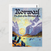 Norwegische Fjorde, das Land der Mitternachtssonne Postkarte (Vorne/Hinten)
