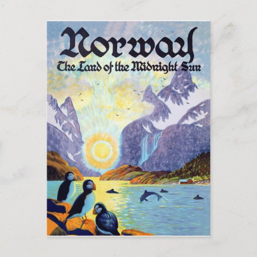 Norwegische Fjorde, das Land der Mitternachtssonne Postkarte (Vorderseite)