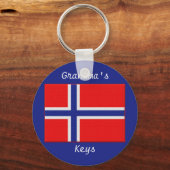 Norwegische Flagge Anpassbare Oma Schlüsselanhänger (Vorderseite)