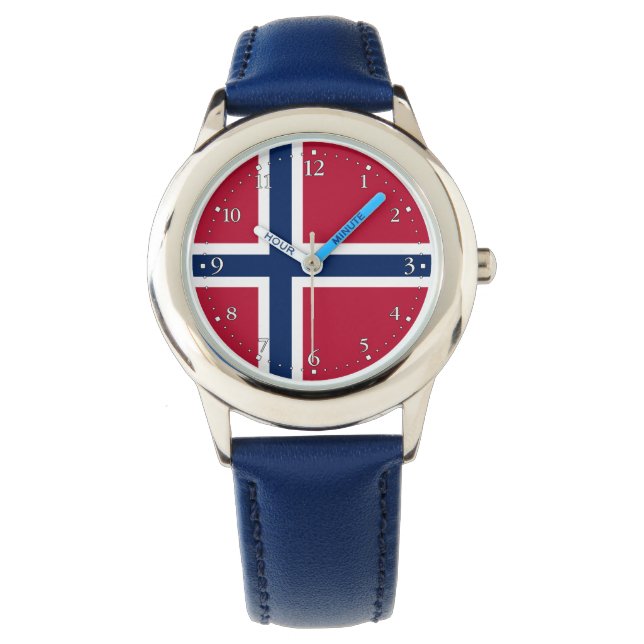 Norwegische Flagge Armbanduhr (Vorderseite)