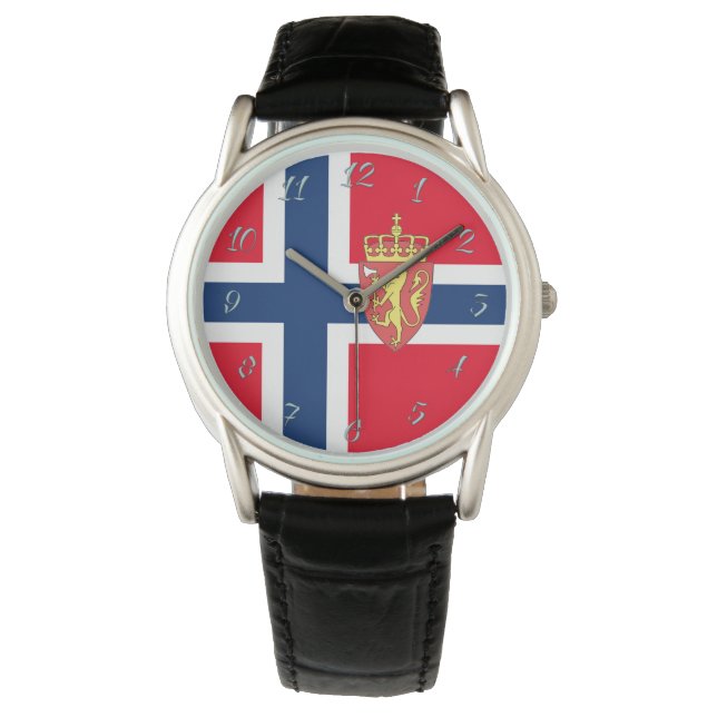 Norwegische Flagge Armbanduhr (Vorderseite)