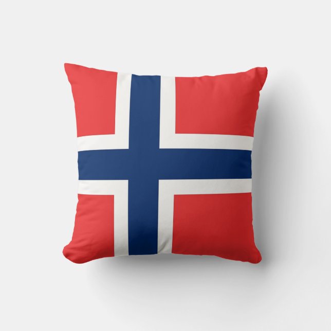 Norwegische Flagge auf amerikanischem MoJo-Pillow Kissen (Vorderseite)