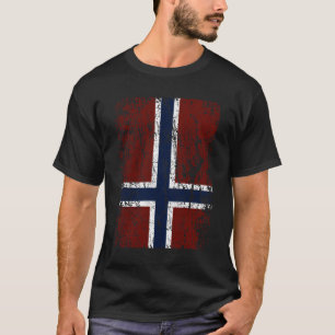 Norwegische Flagge auf dem Kopf quer durch Essenti T-Shirt