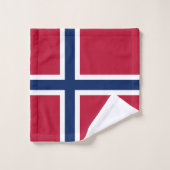 Norwegische Flagge Badhandtuch Set (Waschlappen)
