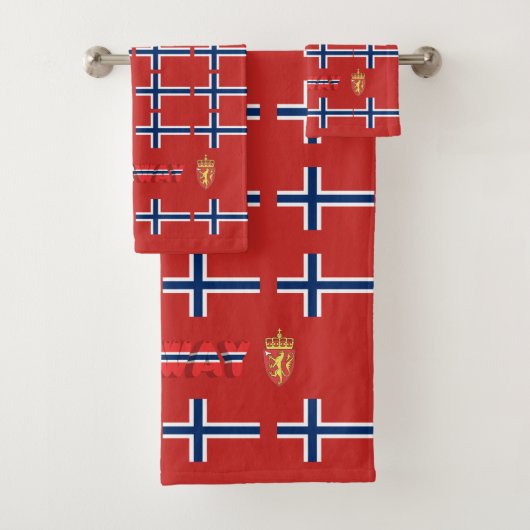 Norwegische Flagge Badhandtuch Set (Insitu)