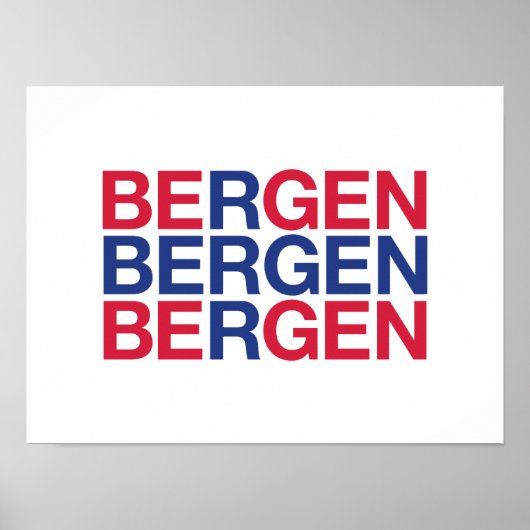 Norwegische Flagge BERGEN Poster (Vorne)