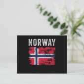 Norwegische Flagge beschädigt - norwegische Flagge Postkarte (Stehend Vorderseite)