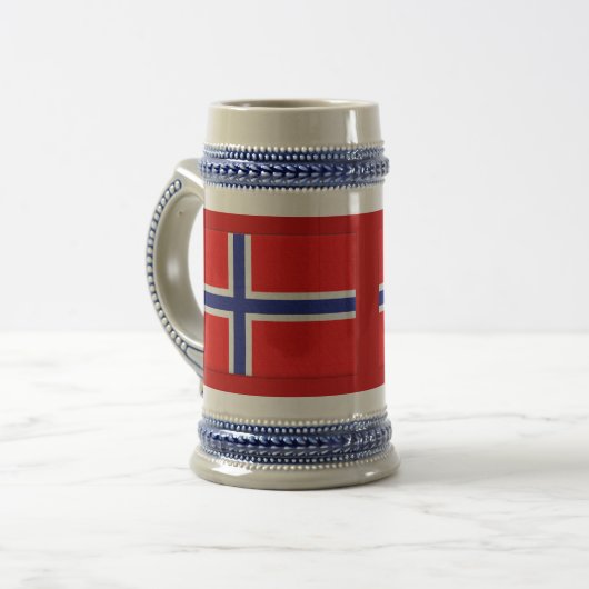 Norwegische Flagge Bierglas (Vorderseite Links)