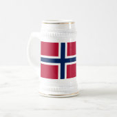 Norwegische Flagge Bierglas (Vorderseite Links)