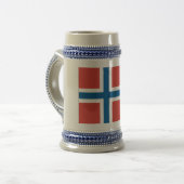Norwegische Flagge Bierglas (Vorderseite Links)