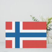 Norwegische Flagge Briefpapier (Stehend Vorderseite)
