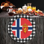 Norwegische Flagge, Büffel, kariert und norwegisch Pappteller