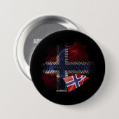 norwegische Flagge Button (Vorne & Hinten)
