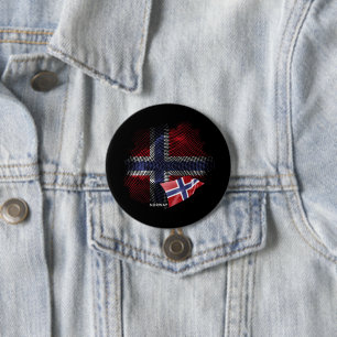 norwegische Flagge Button