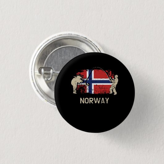 Norwegische Flagge Button (Vorne & Hinten)