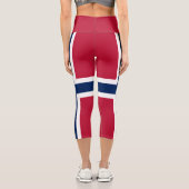 Norwegische Flagge Capri Leggings (Rückseite)