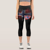 norwegische Flagge Capri Leggings (Vorderseite)