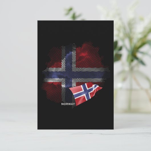 norwegische Flagge Dankeskarte (Stehend Vorderseite)