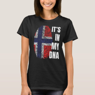 Norwegische Flagge Dna Fingerprint Norwegen T-Shirt