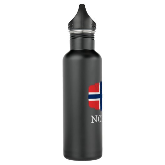 Norwegische Flagge Edelstahlflasche (Links)