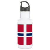 Norwegische Flagge Edelstahlflasche (Rückseite)