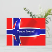 Norwegische Flagge Einladung (Stehend Vorderseite)