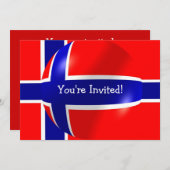 Norwegische Flagge Einladung (Vorne/Hinten)