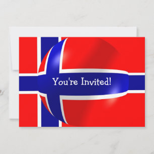 Norwegische Flagge Einladung